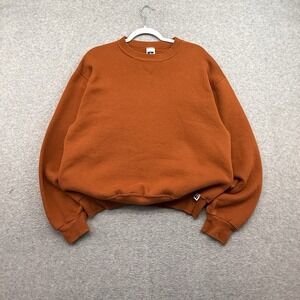 Vintage Russell Athletic Burnt Orange Blank Crewneck Sweatshirt Size M Mexico